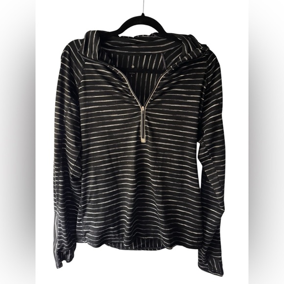 Athleta Tops - Athleta Striped Elite Half Zip